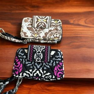 Vera Bradley Zip Around Wallet ID Coin Purse w/ Lanyard (x2).